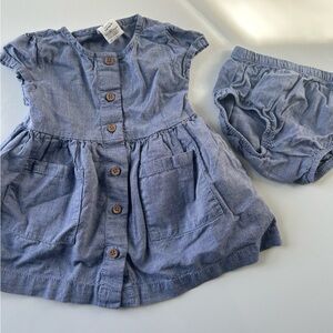 Little Planet Dress and Bloomers Set Blue Lightweight Summer Baby 3-6 months